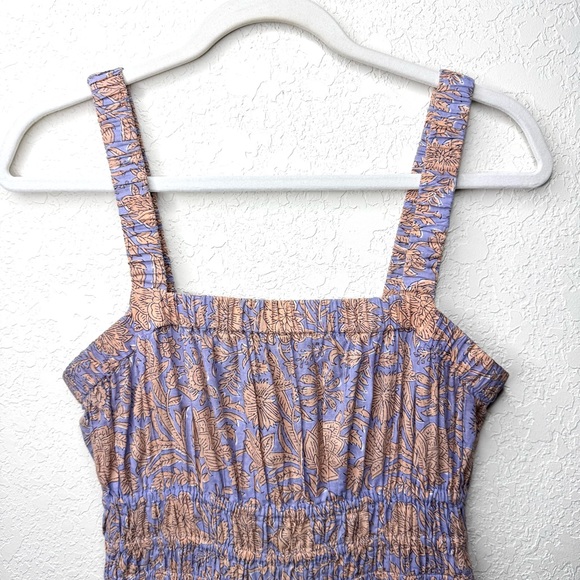 Cleobella Jolene Purple and Orange Printed Midi Dress Small - Picture 6 of 14